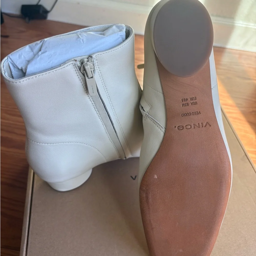 Vince Cream Ankle Booties